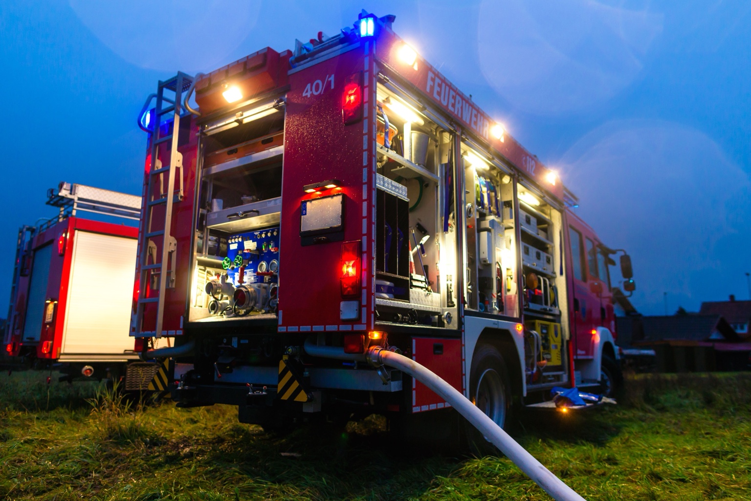 Feuerwehrfahrzeug im Einsatz